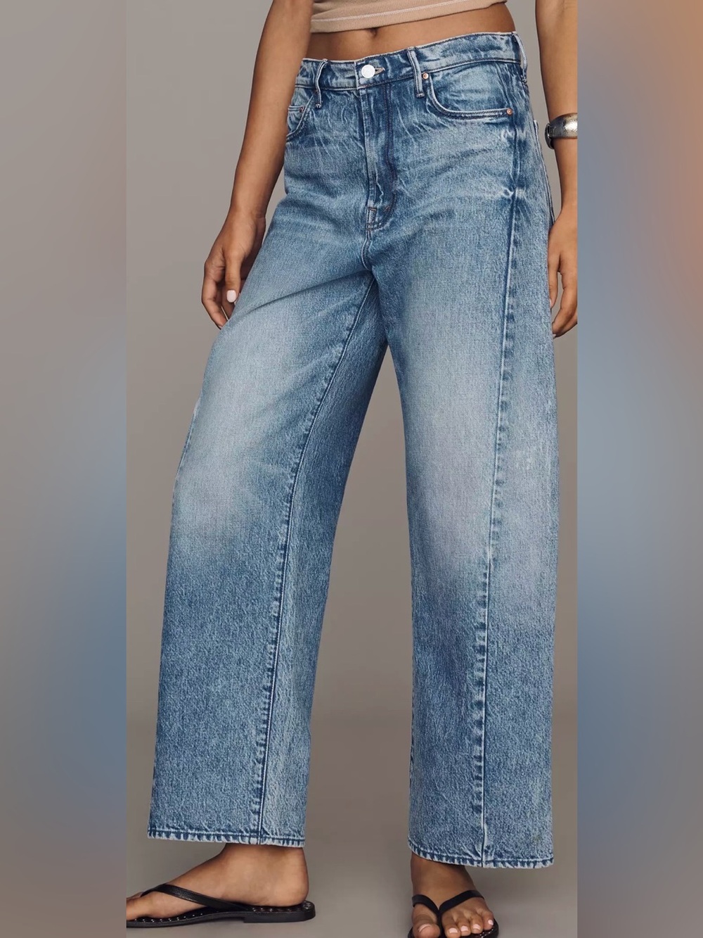 MOTHER The Half-Pipe Flood Jeans Women’s Size 26 Wipeout Brand New - Picture 2 of 8